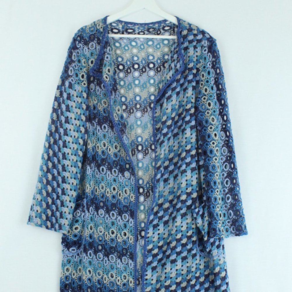 1960s Vintage Handmade Crochet Duster O/S